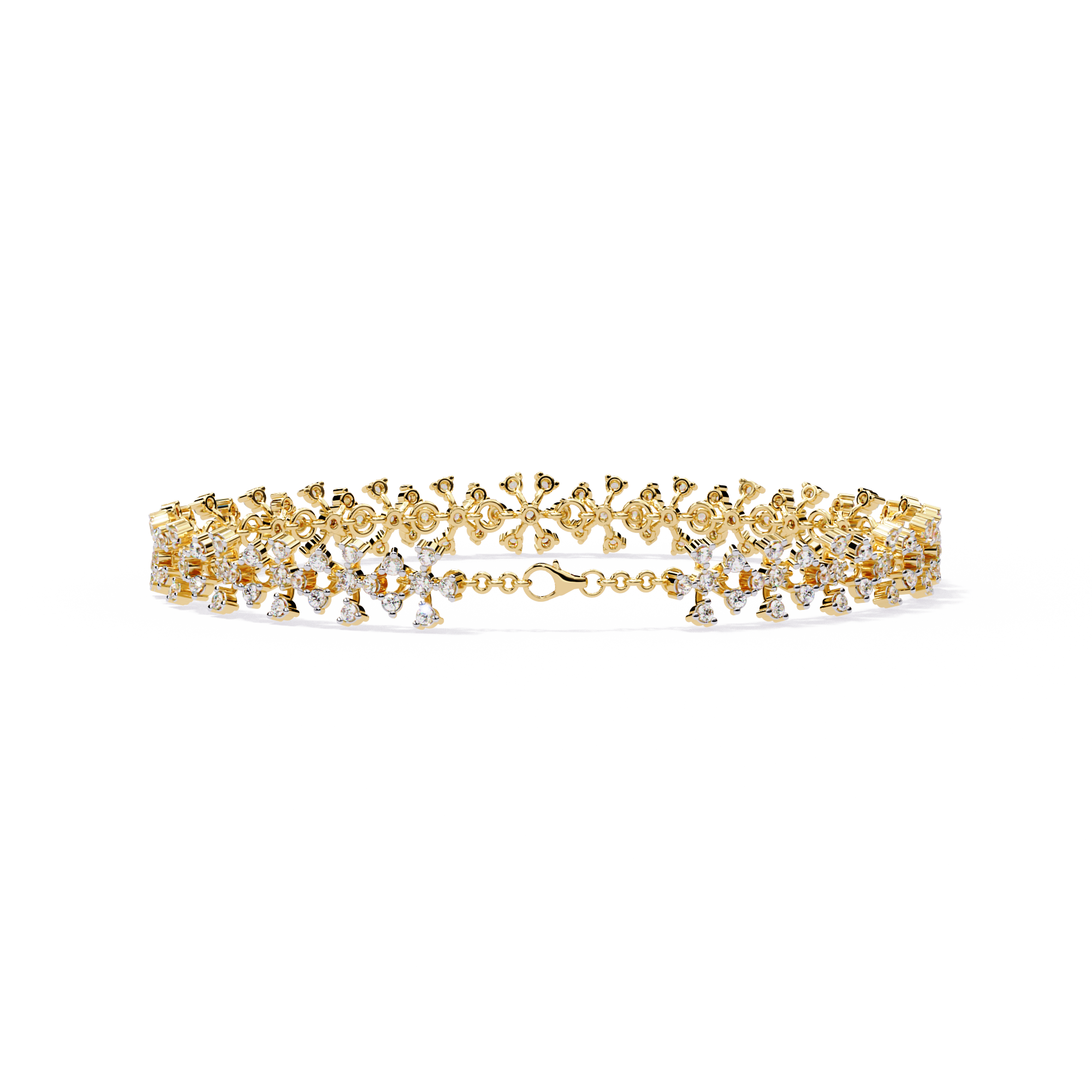 Solitairekart 1.59ct  Natural Diamond Floral Snowflake Bracelet-HI Color, VS-SI Clarity